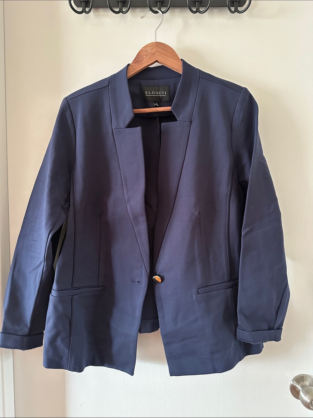 Eloquii Navy Single-Button Blazer